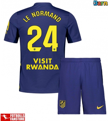 Atletico Madrid Robin Le Normand #24 Bortatröja Barn 2025-26 Kortärmad (+ Korta byxor)